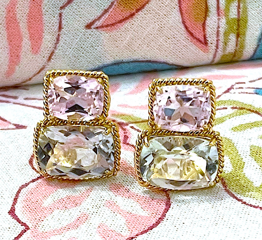 Large GUM DROP™ Earrings with Peridot and Citrine and Diamonds