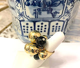 18kt Yellow Gold and Onyx Tassel Ring with Diamonds
