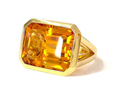Citrine Emerald Cut Ring