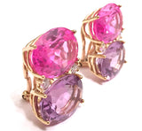 Grande GUM DROP™ Earrings with Pink Topaz and Purple Amethyst and Diamonds