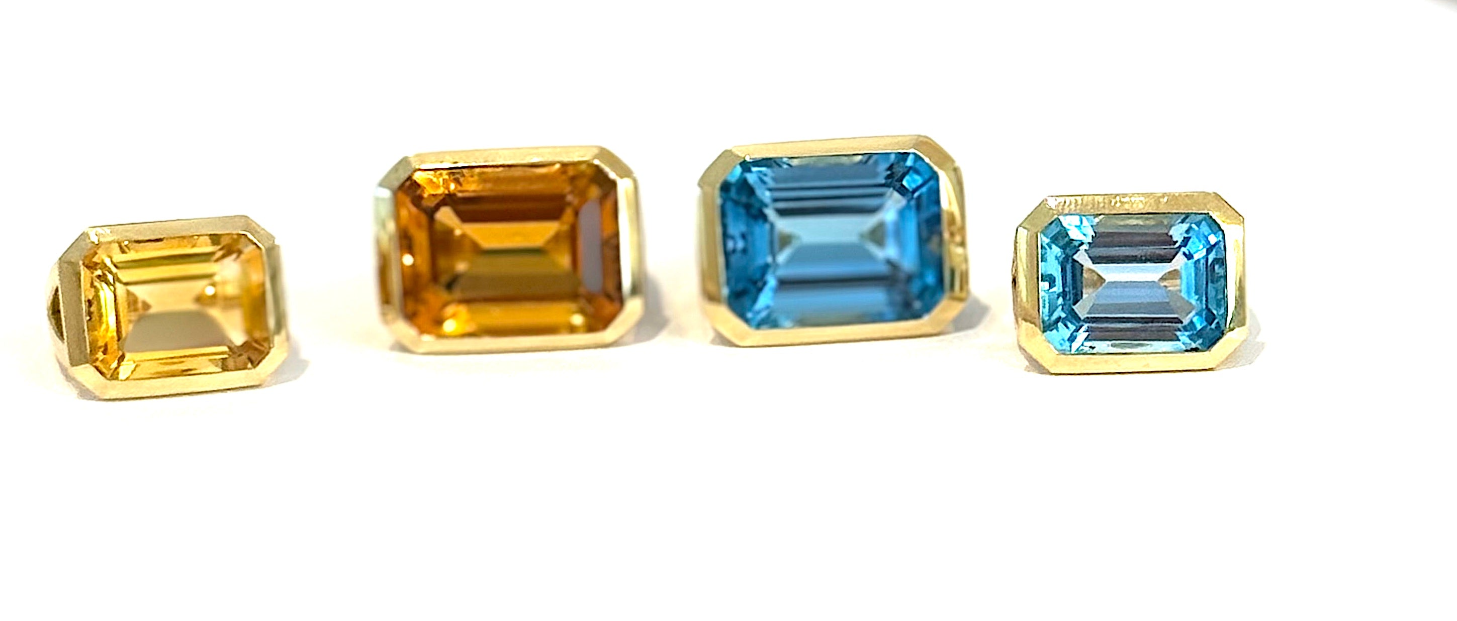Blue Topaz Emerald Cut Ring