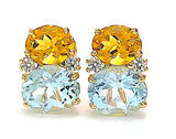 Medium GUM DROP™ Earrings with Citrine and Blue Topaz and Diamonds