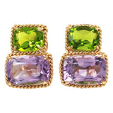 Large GUM DROP™Earrings with Two-Toned Amethyst and Diamonds