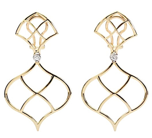 Large GUM DROP™ Earrings with Hot Pink and Deep Blue Topaz and Diamonds