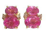 Mini GUM DROP™ Earrings with Two Tone Pink Topaz and Diamonds