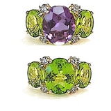 18kt Yellow Gold Sand Dollar Earrings with Peridot and Diamonds