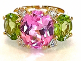 Medium GUM DROP™ Ring with Pink Topaz and Citrine Diamonds