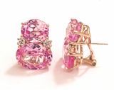 Medium GUM DROP™ Earrings with Pink Topaz and Peridot and Diamonds