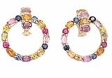 Medium GUM DROP™ Earrings with Deep Citrine and Pink Topaz and Diamonds