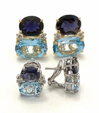 Medium GUM DROP™ Earrings with Rock Crystal and Smoky Topaz and Diamonds (Copy)