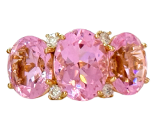 Extra Large GUM DROP™ Ring with Pink Topaz and Diamonds