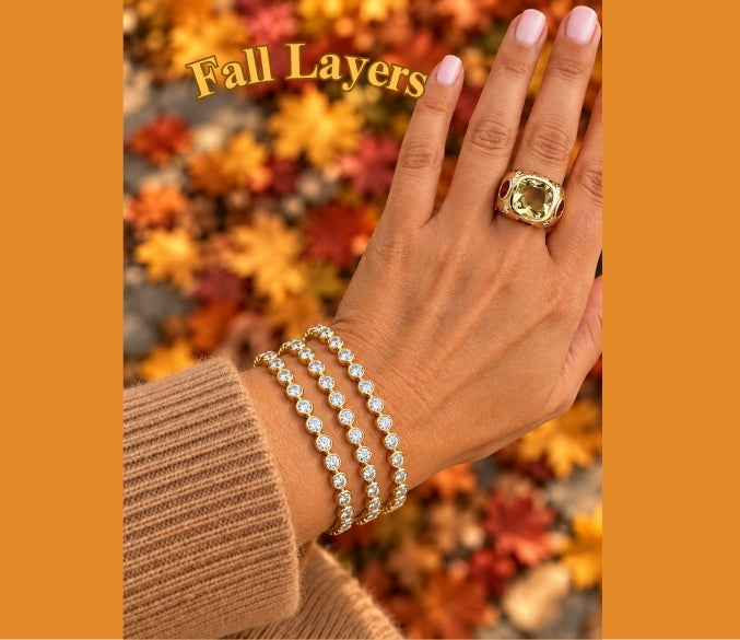 18kt Gold Bezel Set Diamond Tennis Bracelet