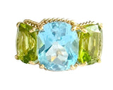 18kt Yellow Gold Sand Dollar Earrings with Peridot and Diamonds