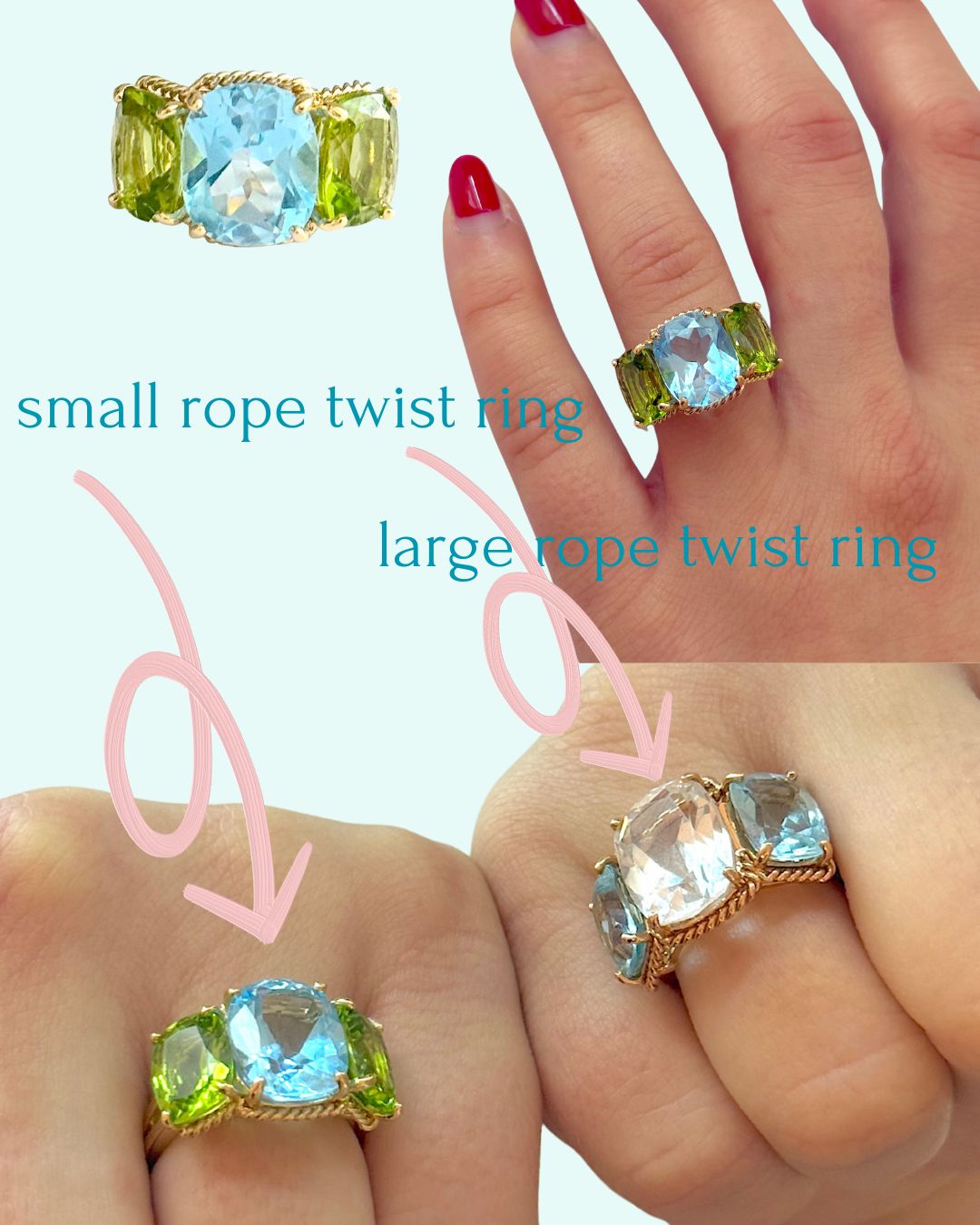 Elegant Single Stone Citrine Ring with Gold Rope Twist Border