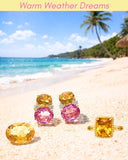 Medium GUM DROP™ Earrings with Deep Citrine and Pink Topaz and Diamonds