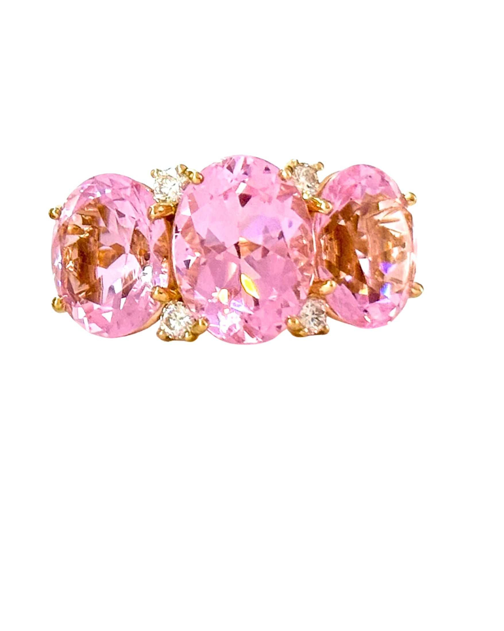 Extra Large GUM DROP™ Ring with Pink Topaz and Diamonds