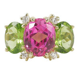 Large GUM DROP™ Ring with PERIDOT and Diamonds