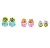 Large GUM DROP™ Earrings with Peridot and Pink Topaz and Diamonds