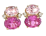 Mini GUM DROP™ Earrings with Pink Topaz and Diamonds