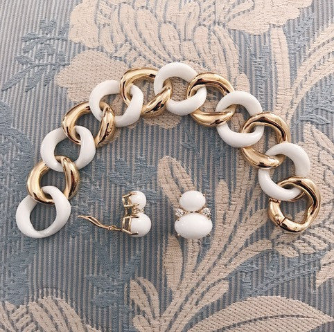 18kt Ebony Wood and Gold Link Bracelet