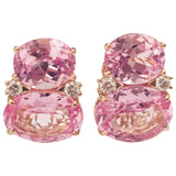 Large GUM DROP™ Earrings with Pink Topaz and Diamonds
