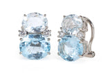 Medium GUM DROP™ Earrings with Rock Crystal and Pale Blue Topaz and Diamonds