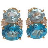 Medium GUM DROP™ Earrings with Two-Toned Blue Topaz and Diamonds