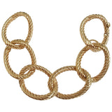 Yellow Gold Oval Spiral Link Bracelet
