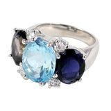 Medium GUM DROP™ Ring with Citrine and Blue Topaz and Diamonds
