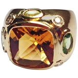 Bonheur Ring with Citrine, Amethyst and Pale Amethyst Domed Ring