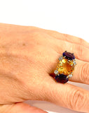 Large GUM DROP™ Ring with Citrine and Amethyst and Diamonds