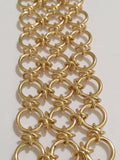 Gold Three Row Circle Bracelet