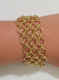 Gold Three Row Circle Bracelet