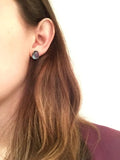 Cabochon Blue Topaz Stud Earring