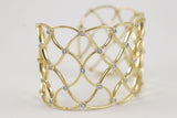 Gold Woven Cuff with Diamonds
