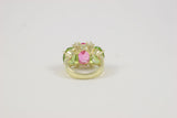Medium GUM DROP™ Ring with Pink Topaz and Peridot and Diamonds