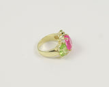 Medium GUM DROP™ Ring with Pink Topaz and Peridot and Diamonds