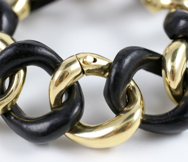 18kt Malachite and Gold Link Bracelet