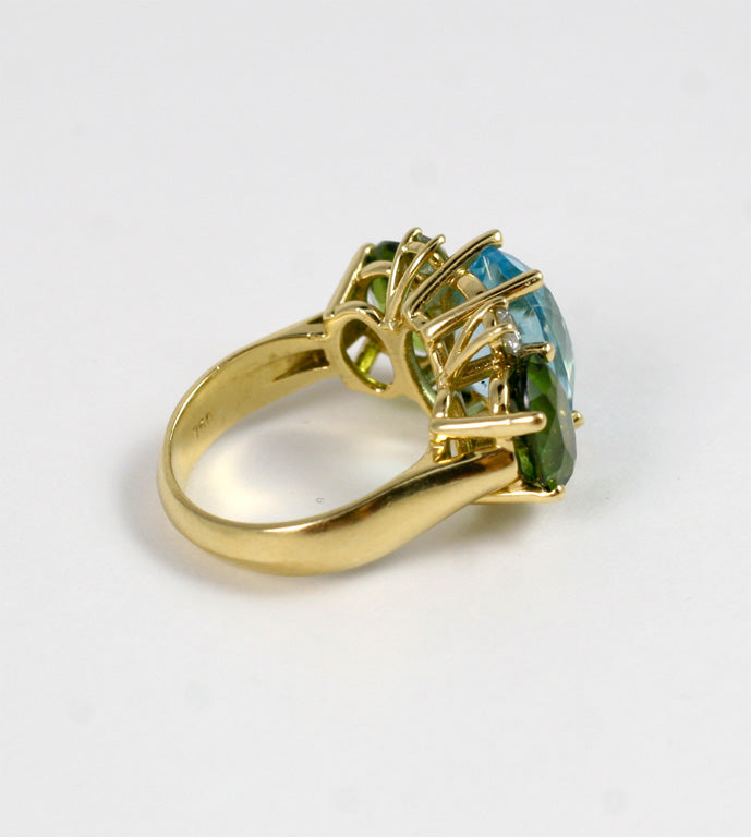 Large GUM DROP™ Ring with Citrine and Amethyst and Diamonds