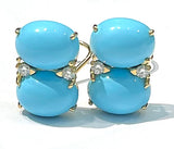 Grande GUM DROP™ Earrings with Cabochon Turquoise and Diamonds