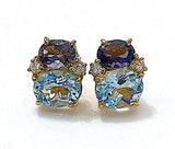 Mini GUM DROP™ Earrings with Iolite and Blue Topaz and Diamonds