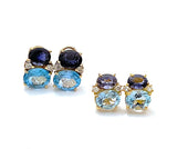 VERY Mini GUM DROP™ Earrings with Iolite and Blue Topaz and Diamonds