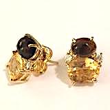 Mini GUM DROP™ ADELE Earrings with Citrine and Cabochon Smokey Topaz and Diamond