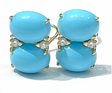 Large GUM DROP™ Earrings with Iolite and Cabochon Turquoise and Diamonds