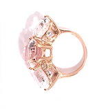 Medium GUM DROP™ Ring with Kunzite and Rock Crystal and Diamonds