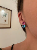 Medium GUM DROP™ Earrings with Pink Topaz and Blue Topaz and Diamonds