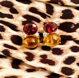 Large GUM DROP™ Earrings with Garnet and  Diamonds