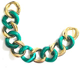 18kt Malachite and Gold Link Bracelet