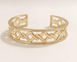 18 Karat Yellow Gold Mini Ordaned Cuff Bracelet