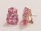 Large GUM DROP™ Earrings with Pink Topaz and Diamonds